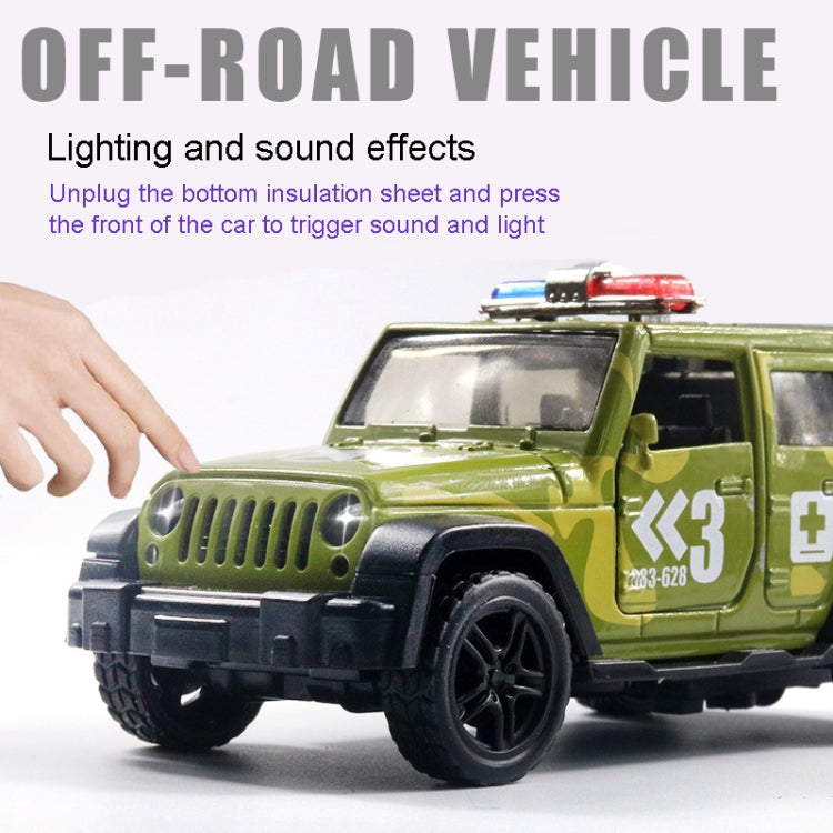 Coche de policía todoterreno 1:36, modelo de ambulancia, coche de juguete para niño con sonido y luz, Police Car, Ambulance Car, fire truck, Army