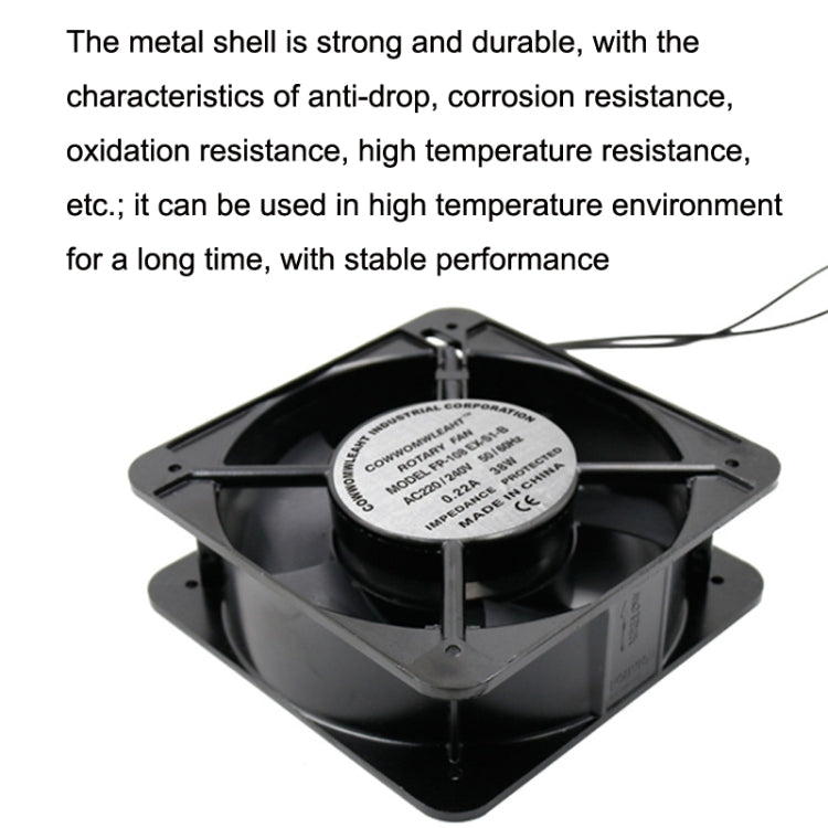Eje del gabinete eléctrico del chasis del rodillo de 220V 38W 15cm, Oil Bearing Fan, Double Rolling Ball Bearing Fan