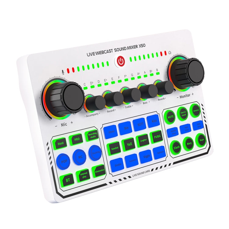 Tarjeta de sonido en vivo X50 Bluetooth RGB LED con interfaz de puerto OTG, X50