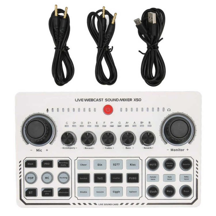 Tarjeta de sonido en vivo X50 Bluetooth RGB LED con interfaz de puerto OTG, X50