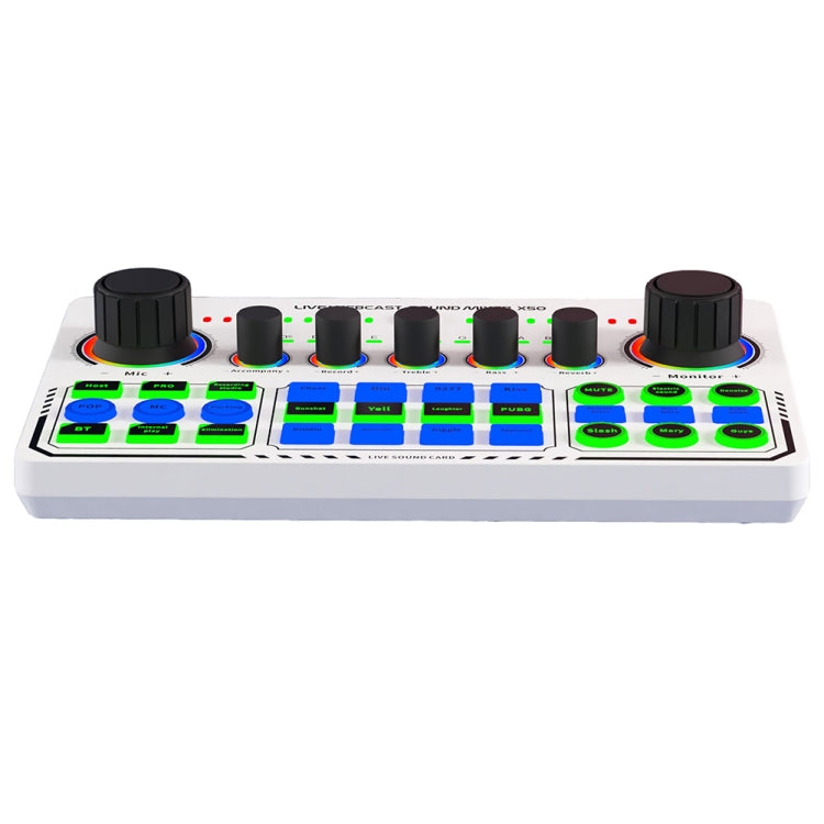 Tarjeta de sonido en vivo X50 Bluetooth RGB LED con interfaz de puerto OTG, X50