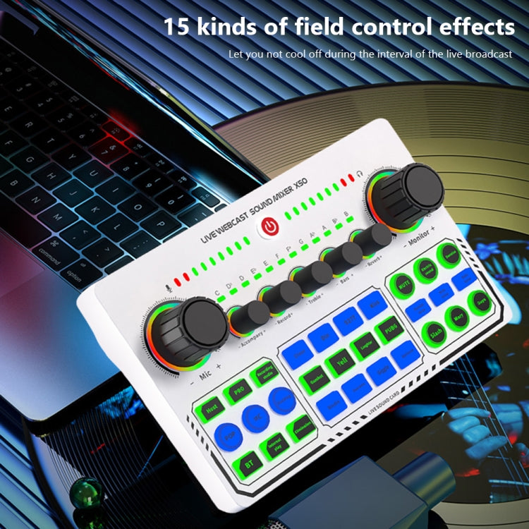 Tarjeta de sonido en vivo X50 Bluetooth RGB LED con interfaz de puerto OTG, X50