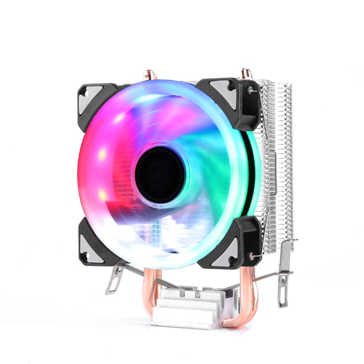 Radiador de CPU de doble tubo de cobre para computadora de escritorio súper silencioso, 2 Tube Without Light 3-pin Single Fan, 2 Tube Without Light 3-pin Double Fan, 2 Tube Red Light 3-pin Single Fan, 2 Tube Blue Light 3-pin Single Fan                 ...