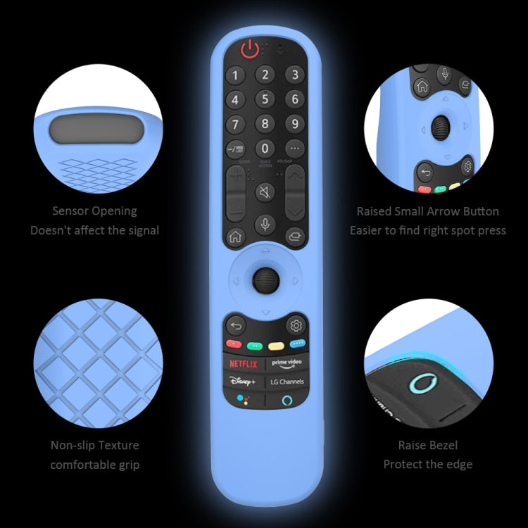 Funda de silicona para mando a distancia de TV LG AN-MR21GC / AN-MR21N / AN-MR21GA, GS0020  Black, GS0020 White, GS0020 Luminous Blue, GS0020 Luminous Green