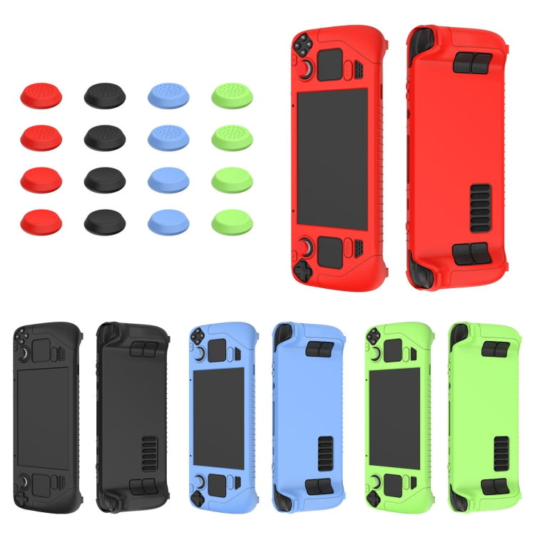 Para Steam Deck Game Controller Funda protectora de silicona suave con 4pcs Key Cap, SD001 (Black), SD001 (Red), SD001 (Luminous Blue), SD001 (Luminous Green)