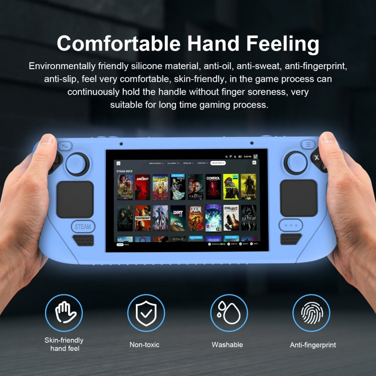 Para Steam Deck Game Controller Funda protectora de silicona suave con 4pcs Key Cap, SD001 (Black), SD001 (Red), SD001 (Luminous Blue), SD001 (Luminous Green)