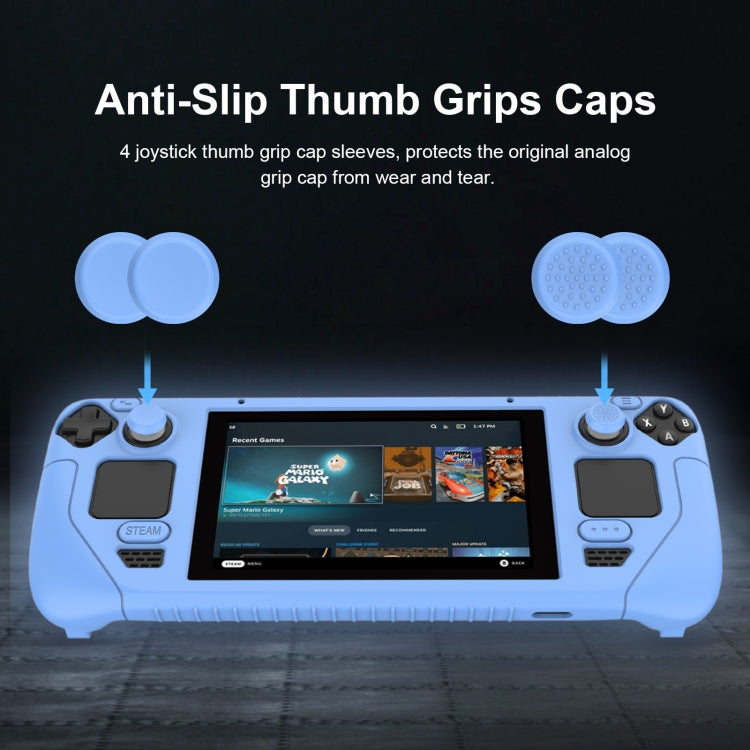 Para Steam Deck Game Controller Funda protectora de silicona suave con 4pcs Key Cap, SD001 (Black), SD001 (Red), SD001 (Luminous Blue), SD001 (Luminous Green)