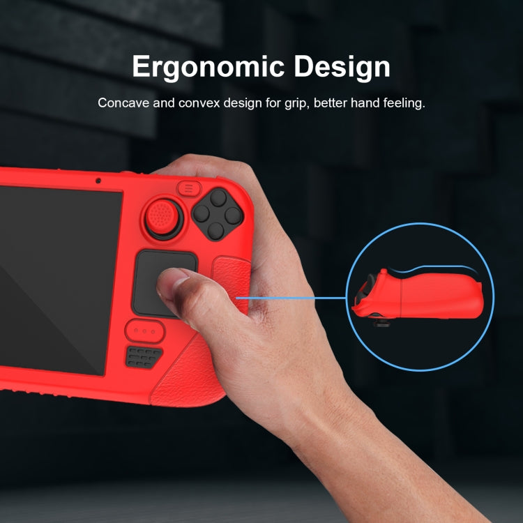 Para Steam Deck Game Controller Funda protectora de silicona suave con 4pcs Key Cap, SD001 (Black), SD001 (Red), SD001 (Luminous Blue), SD001 (Luminous Green)