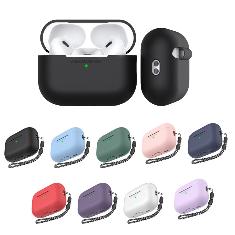 Para AirPods Pro 2 AhaStyle PT187 Funda protectora de silicona de una pieza con funda con cordón