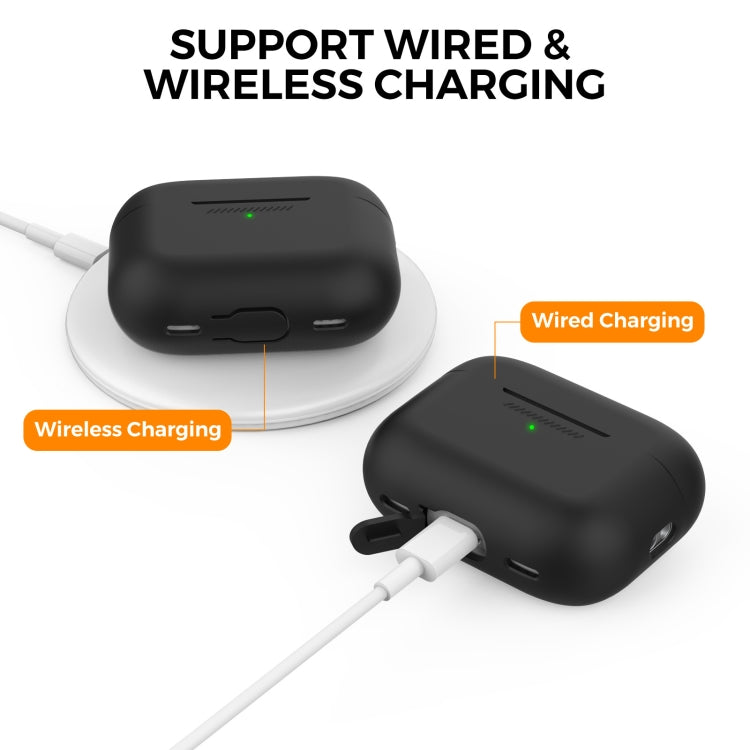 Para AirPods Pro 2 AhaStyle PT187 Funda protectora de silicona de una pieza con funda con cordón