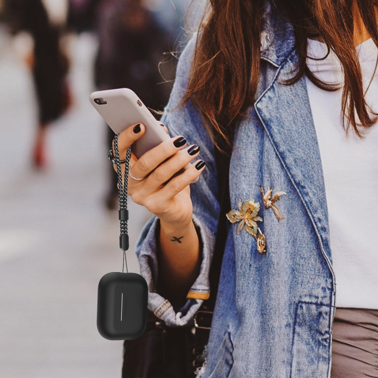 Para AirPods Pro 2 AhaStyle PT187 Funda protectora de silicona de una pieza con funda con cordón