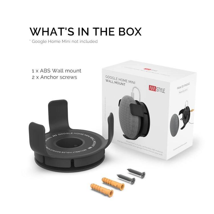 Soporte de pared AhaStyle PT62 Soporte de altavoz inteligente, For Google Home Mini Black, For Google Home Mini White, For Amazon Echo Dot 3 Black, For Amazon Echo Dot 3 White