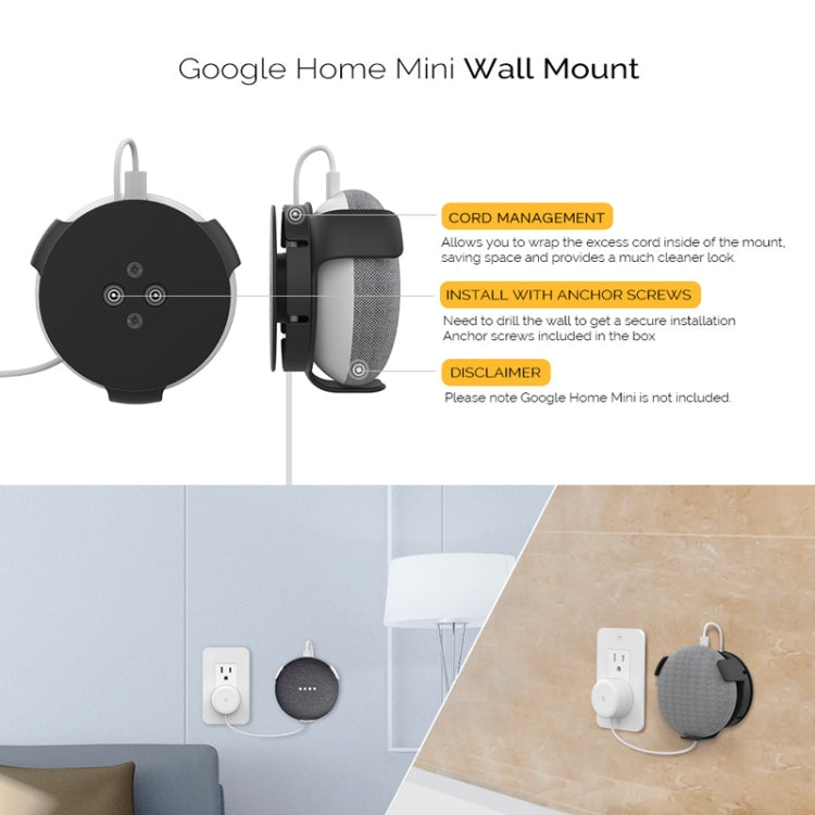 Soporte de pared AhaStyle PT62 Soporte de altavoz inteligente, For Google Home Mini Black, For Google Home Mini White, For Amazon Echo Dot 3 Black, For Amazon Echo Dot 3 White