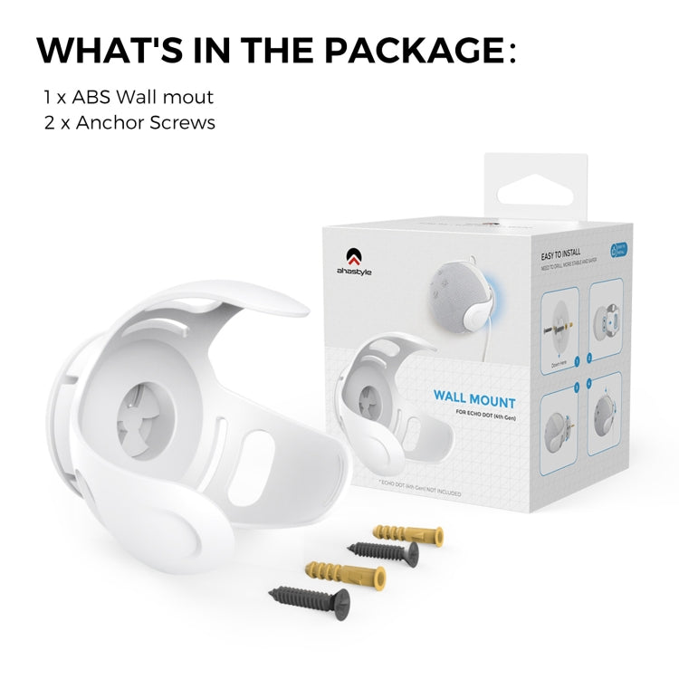 Soporte de almacenamiento de pared para altavoz Amazon Echo Dot 4/5 AhaStyle PT183, For Amazon Echo Dot 4/5 White, For Amazon Echo Dot 4/5 Black