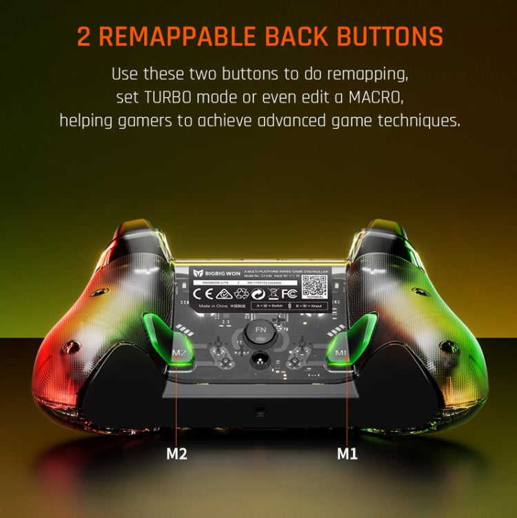Controlador de Gamepad con cable de luz RGB para PC/Switch, BIGBIGWON C1 Lite, BIGBIGWON C1 Lite+R90, BIGBIGWON C1 S, BIGBIGWON C1 S+R90