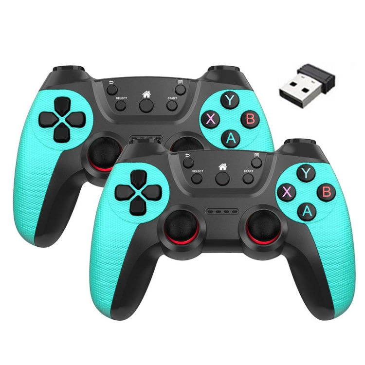 KM-029 2.4G Uno para dos controladores inalámbricos dobles Compatible con PC / Linux / Android / TVbox, KM-029 (Mint Green), KM-029 (Cangling Green), KM-029 (Vitality Orange), KM-029 (Rose Pink), KM-029 (Lemon Yellow), KM-029 (Mountain Blue)           ...