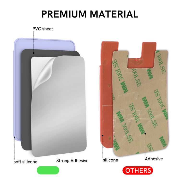 AhaStyle PT169 Funda de silicona para tarjeta trasera de teléfono móvil Tarjeta de autobús Tarjeta bancaria Organizador conveniente, PT169 (Pink), PT169 (Black), PT169 (Green), PT169 (Purple)