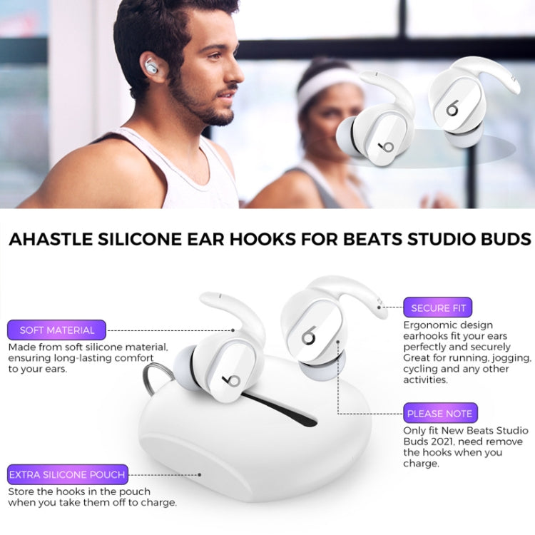 Para auriculares Beats Studio Buds AhaStyle PT172 de silicona, estilo:, Earcap x 3+Case (White), Earcap x 3+Case (Red), Earcap x 3+Case (Black), Earcap (White), Earcap (Black), Earcap (Red)