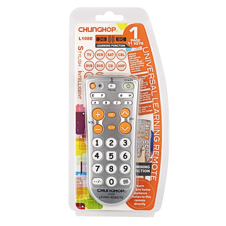 CHUNGHOP L108E Control remoto de TV universal de aprendizaje por infrarrojos