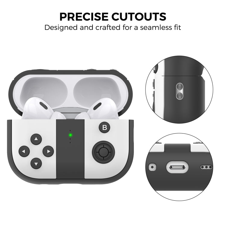 Para AirPods Pro 2 AhaStyle PT-JY08 Funda protectora de silicona dividida para auriculares con dibujos animados, JY08(Black And White), JY08(Blue And Red)