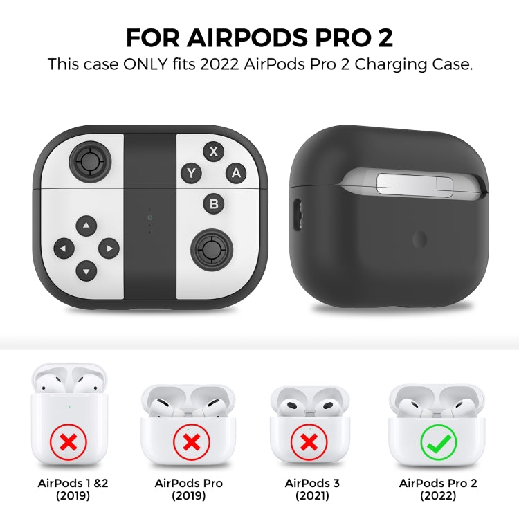 Para AirPods Pro 2 AhaStyle PT-JY08 Funda protectora de silicona dividida para auriculares con dibujos animados, JY08(Black And White), JY08(Blue And Red)