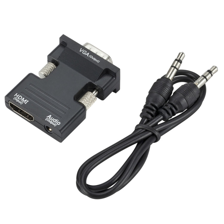 Adaptador HDMI para proyector con cable de audio Convertidor HD para computadora, HDMI to VGA, VGA to HDMI