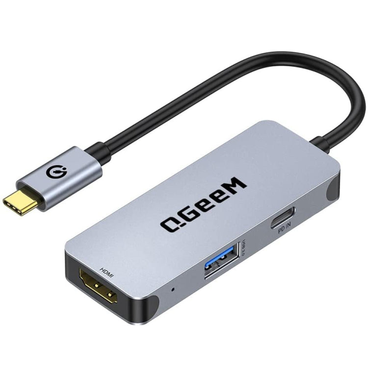 QGeeM UH03-1 USB3.0 estación de acoplamiento multifuncional tipo C PD100W HUB, UH03-1 (3 in 1)