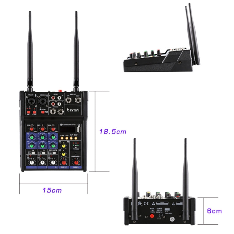 G4-M1 Mezclador de 4 vías con dispositivo de efecto de micrófono inalámbrico Mezclador Bluetooth de grabación K Aong pequeño, 4-way