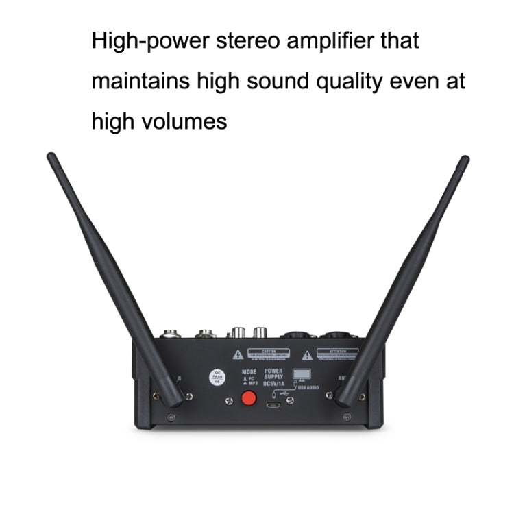G4-M1 Mezclador de 4 vías con dispositivo de efecto de micrófono inalámbrico Mezclador Bluetooth de grabación K Aong pequeño, 4-way