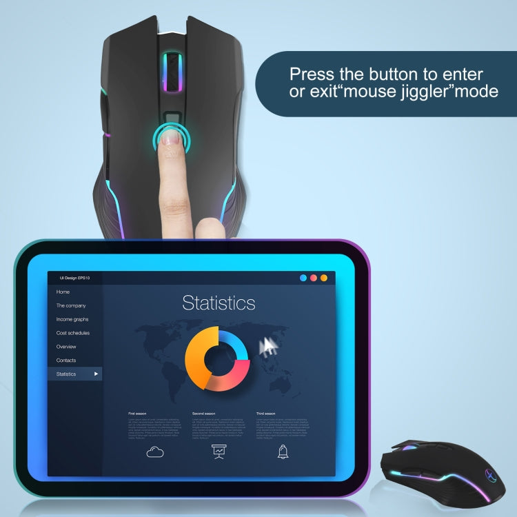 E50 2.4G Wireless Mouse Jiggler Ratón inalámbrico portátil con 7 teclas