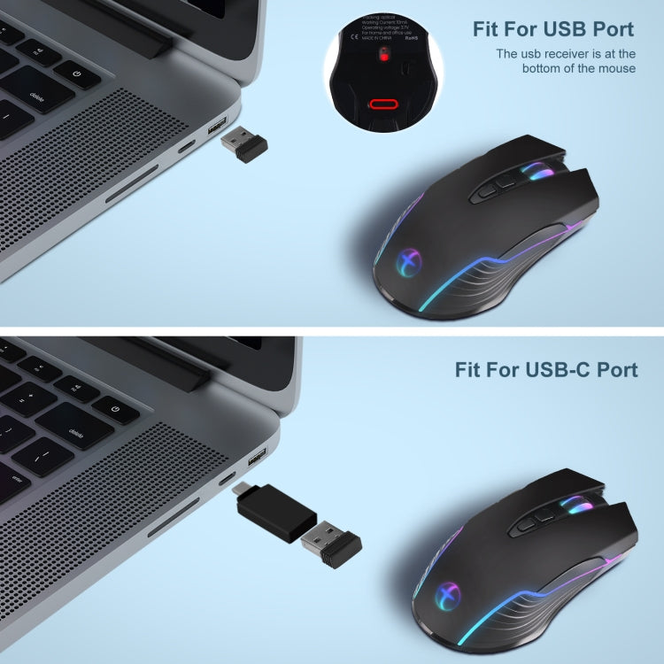 E50 2.4G Wireless Mouse Jiggler Ratón inalámbrico portátil con 7 teclas