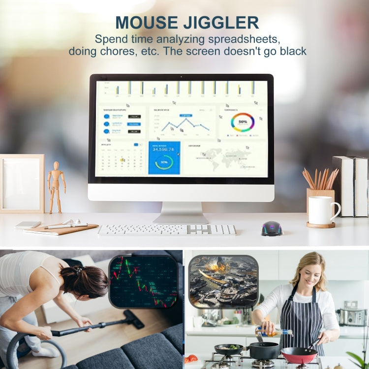 E50 2.4G Wireless Mouse Jiggler Ratón inalámbrico portátil con 7 teclas