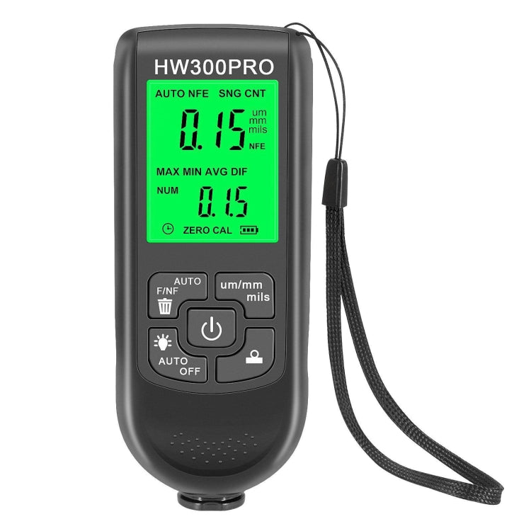 Medidor de espesor de capa de polvo de pintura de recubrimiento de alta precisión HW-300PRO medidor de película de pintura antideslizante, HW-300PRO Black, HW-300PRO White
