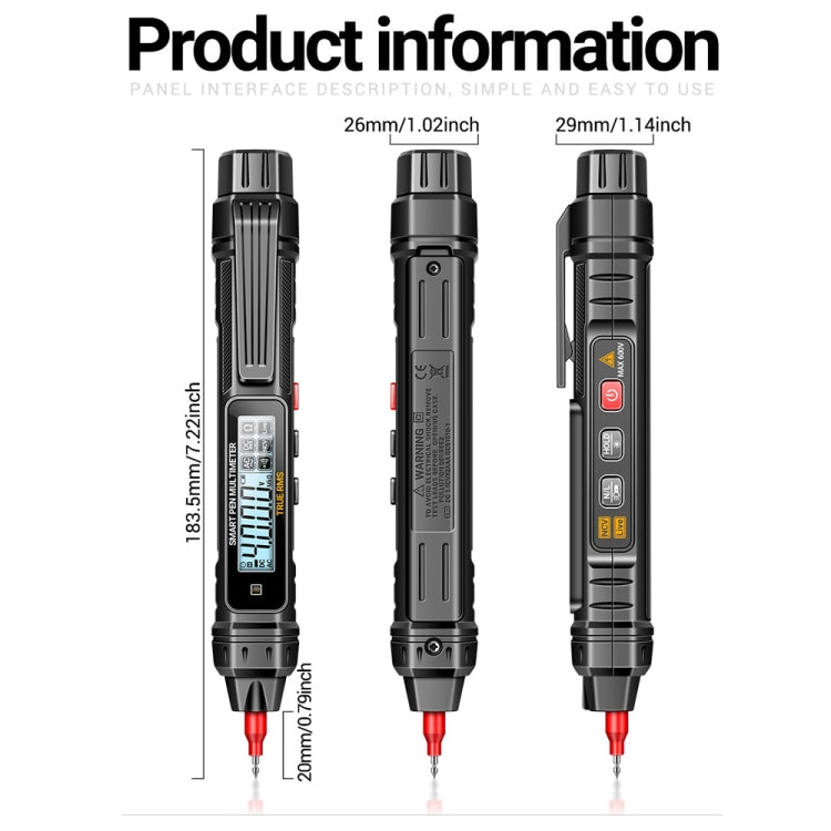 Pluma de prueba de inducción de electricista Medidor universal digital de alta precisión anti-quema totalmente inteligente, ANENG A3005, ANENG A3005A, ANENG A3005B