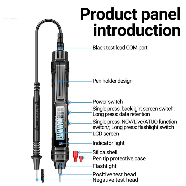 Pluma de prueba de inducción de electricista Medidor universal digital de alta precisión anti-quema totalmente inteligente, ANENG A3005, ANENG A3005A, ANENG A3005B
