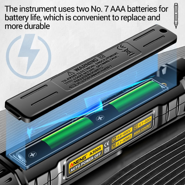 Pluma de prueba de inducción de electricista Medidor universal digital de alta precisión anti-quema totalmente inteligente, ANENG A3005, ANENG A3005A, ANENG A3005B