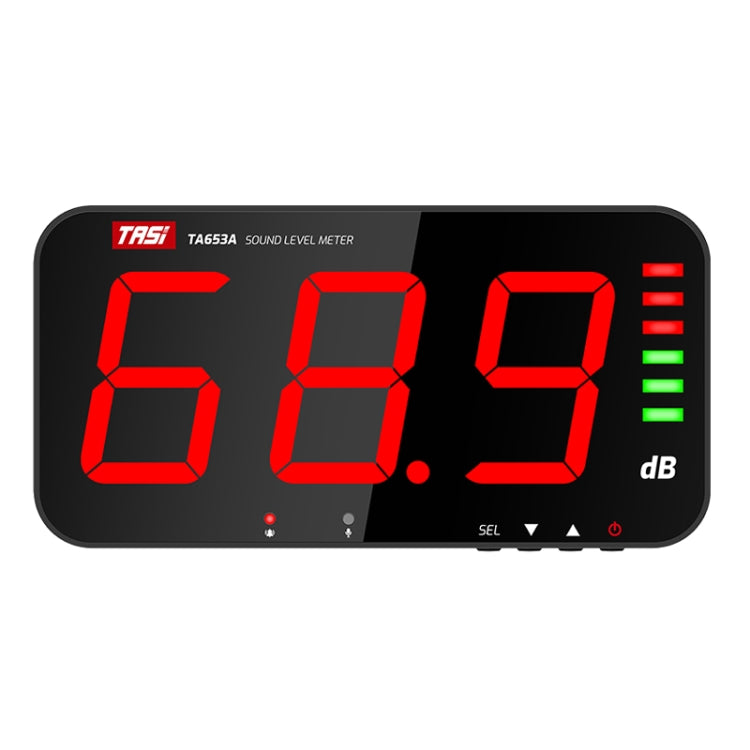 Detector de decibelios de medidor de ruido montado en la pared de pantalla grande, TA653A, TA654A