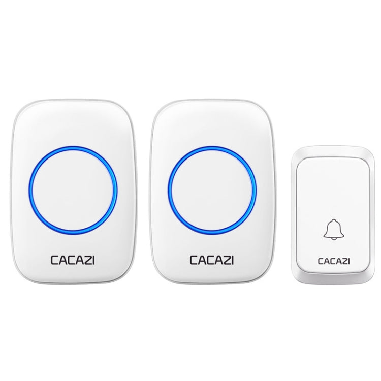 CACAZI A06-DC 1 a 2 Batería Smart Home Timbre inalámbrico a prueba de agua, 1 to 2 (White), 1 to 2 (Black)