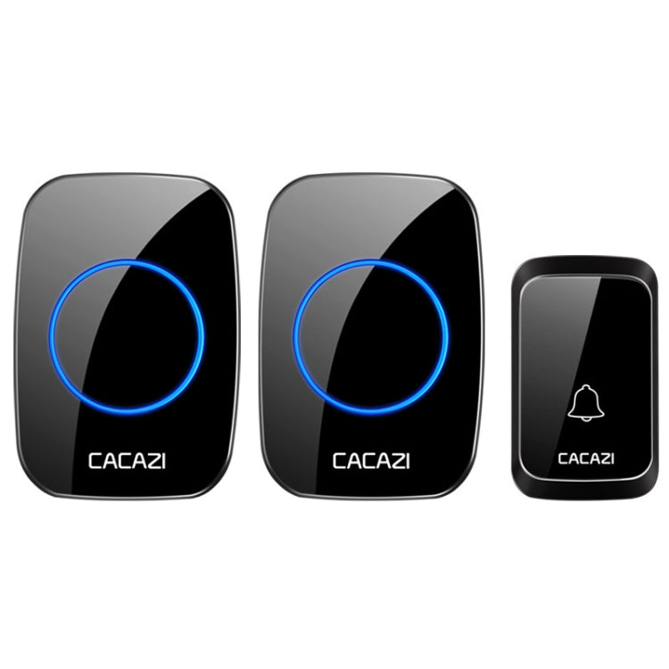 CACAZI A06-DC 1 a 2 Batería Smart Home Timbre inalámbrico a prueba de agua, 1 to 2 (White), 1 to 2 (Black)