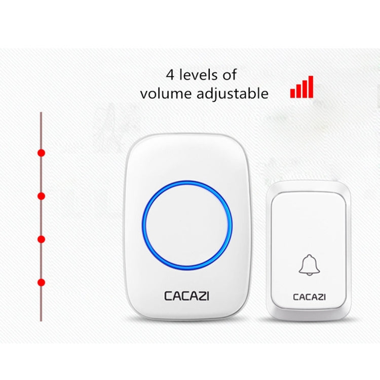 CACAZI A06-DC 1 a 2 Batería Smart Home Timbre inalámbrico a prueba de agua, 1 to 2 (White), 1 to 2 (Black)