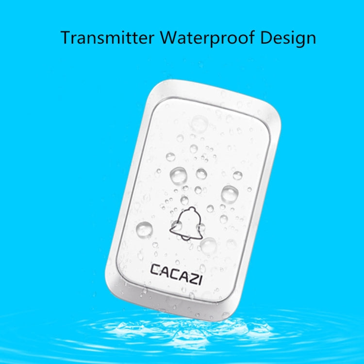 CACAZI A06-DC 1 a 2 Batería Smart Home Timbre inalámbrico a prueba de agua, 1 to 2 (White), 1 to 2 (Black)
