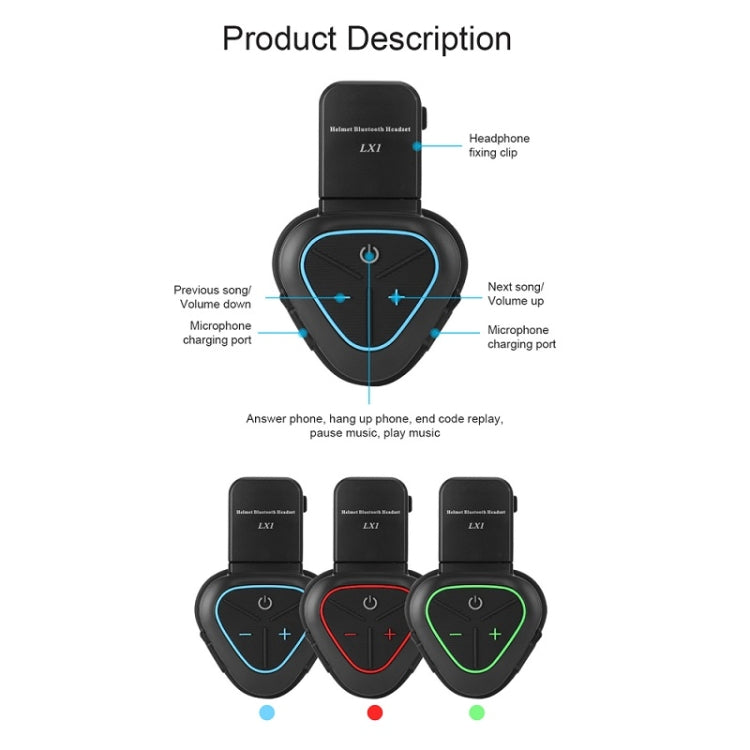 LX1 motocicleta medio casco impermeable inalámbrico 5.3 auriculares Bluetooth, English