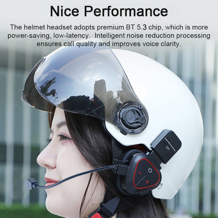 LX1 motocicleta medio casco impermeable inalámbrico 5.3 auriculares Bluetooth, English