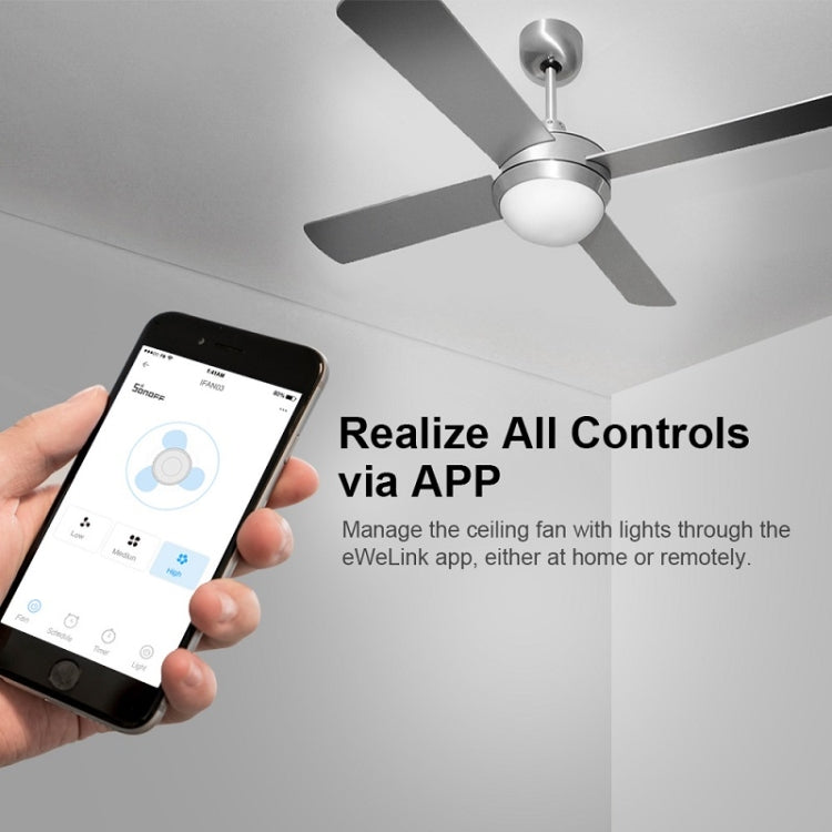 SONOFF APP Control remoto Ventilador inteligente Interruptor de luz Soporte Tmall Genie