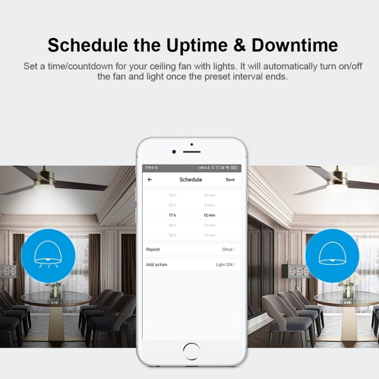 SONOFF APP Control remoto Ventilador inteligente Interruptor de luz Soporte Tmall Genie