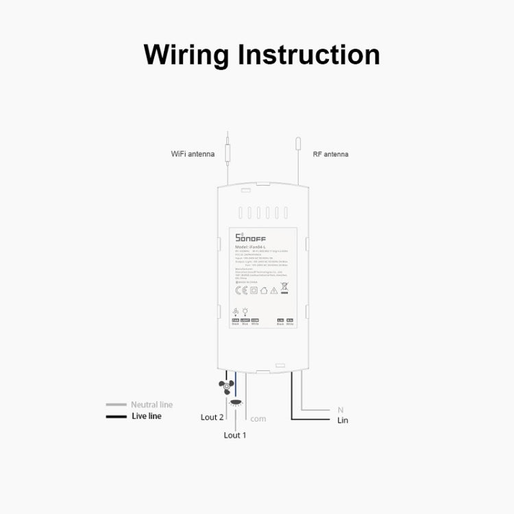 SONOFF APP Control remoto Ventilador inteligente Interruptor de luz Soporte Tmall Genie