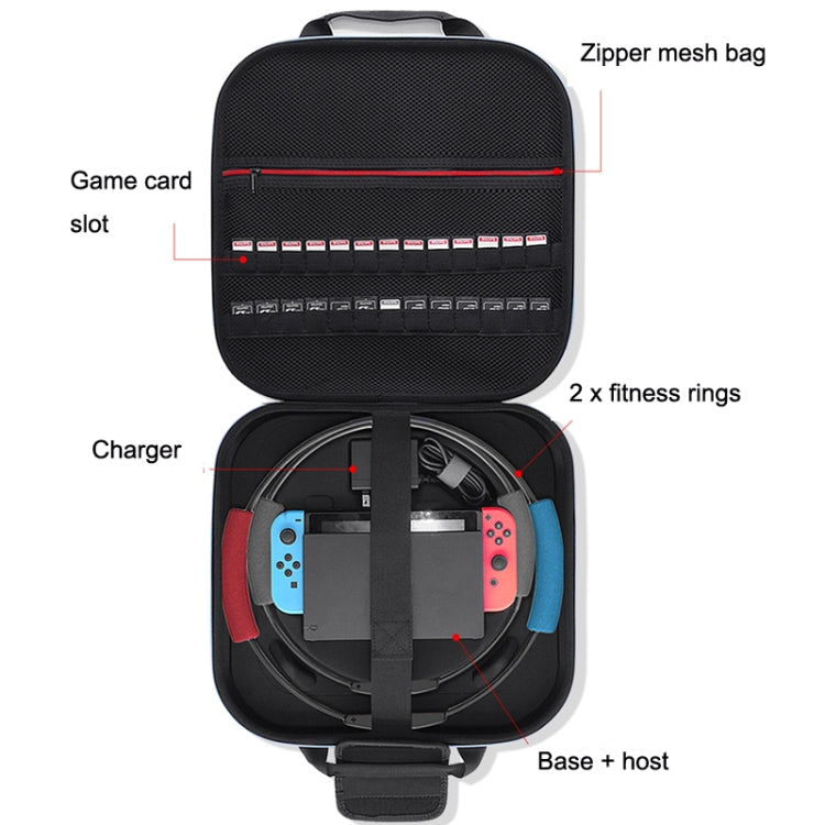 GH1872 para Nintendo Switch, bolsa de almacenamiento de anillo de fitness doble, accesorios de paquete de host de carcasa dura portátil EVA, GH1872 GH1872