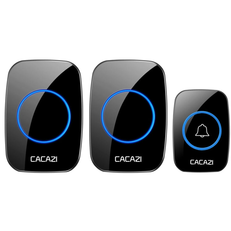 CACAZI A10DC 1 a 2 Tipo de batería Timbre inalámbrico electrónico a prueba de agua inteligente para el hogar, Built-in battery