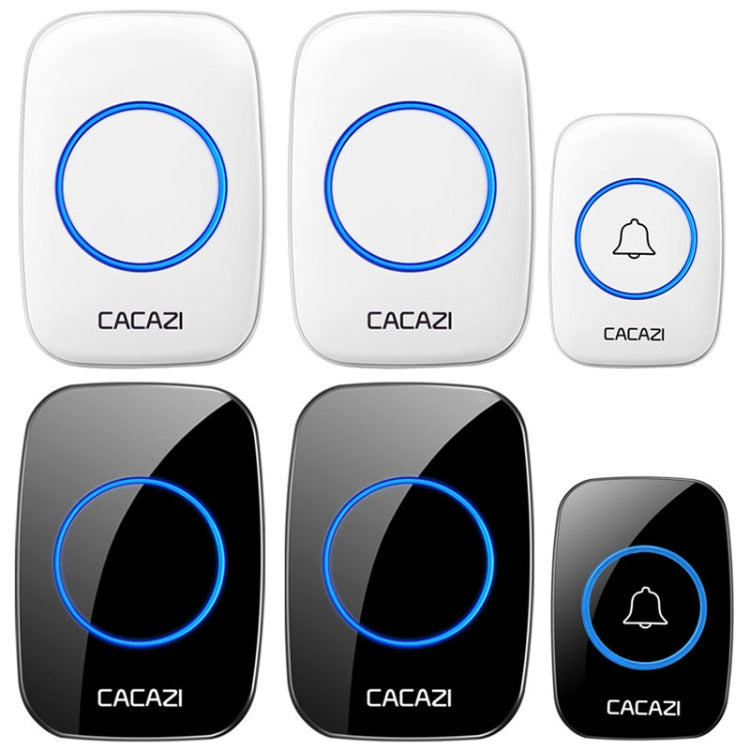 CACAZI A10DC 1 a 2 Tipo de batería Timbre inalámbrico electrónico a prueba de agua inteligente para el hogar, Built-in battery