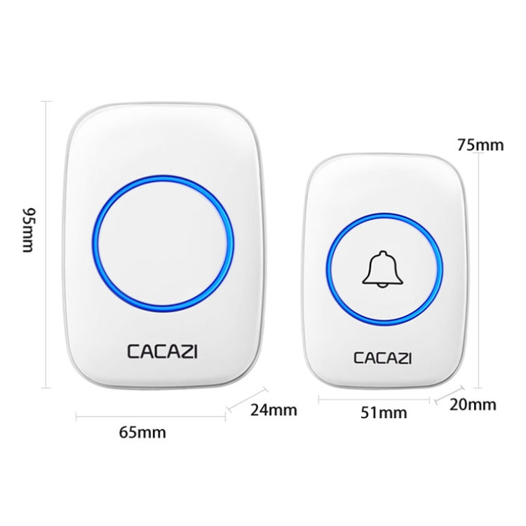CACAZI A10DC 1 a 2 Tipo de batería Timbre inalámbrico electrónico a prueba de agua inteligente para el hogar, Built-in battery